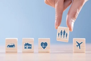 man picking up life insurance concept