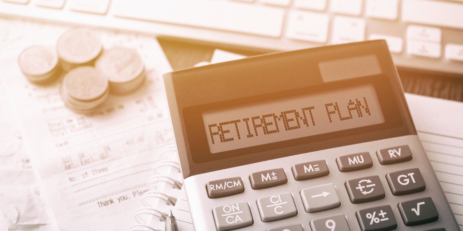 calculator with text retirement plan