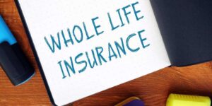 whole life insurance exclamation marks with inscription on the sheet