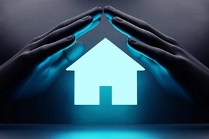 hands protecting home