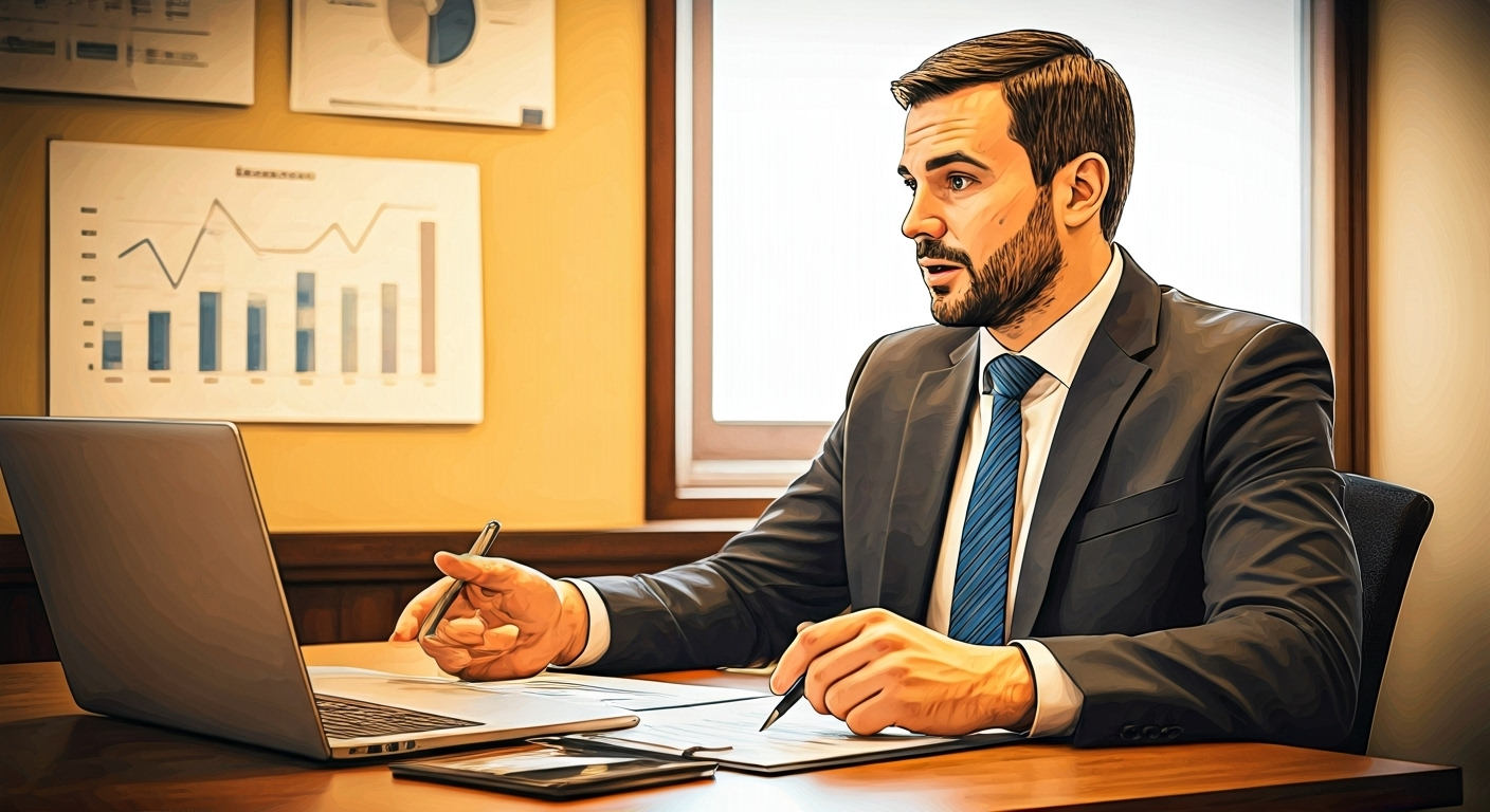 Agent explaining insurance policy