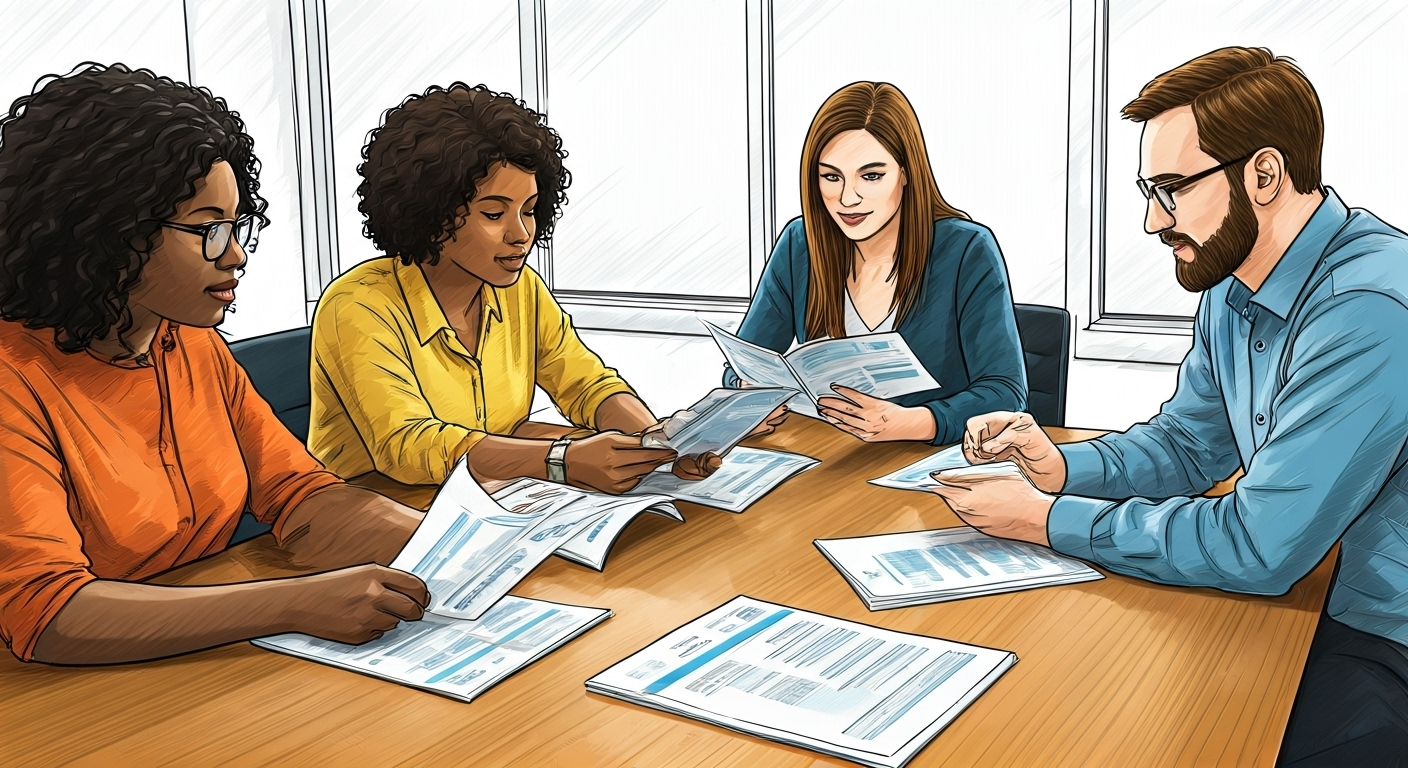 Group discussing insurance options