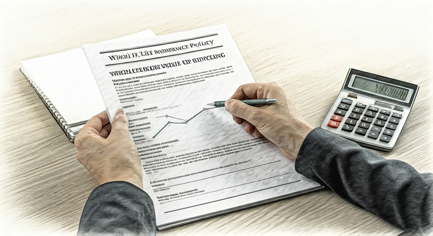 Hands holding policy and chart