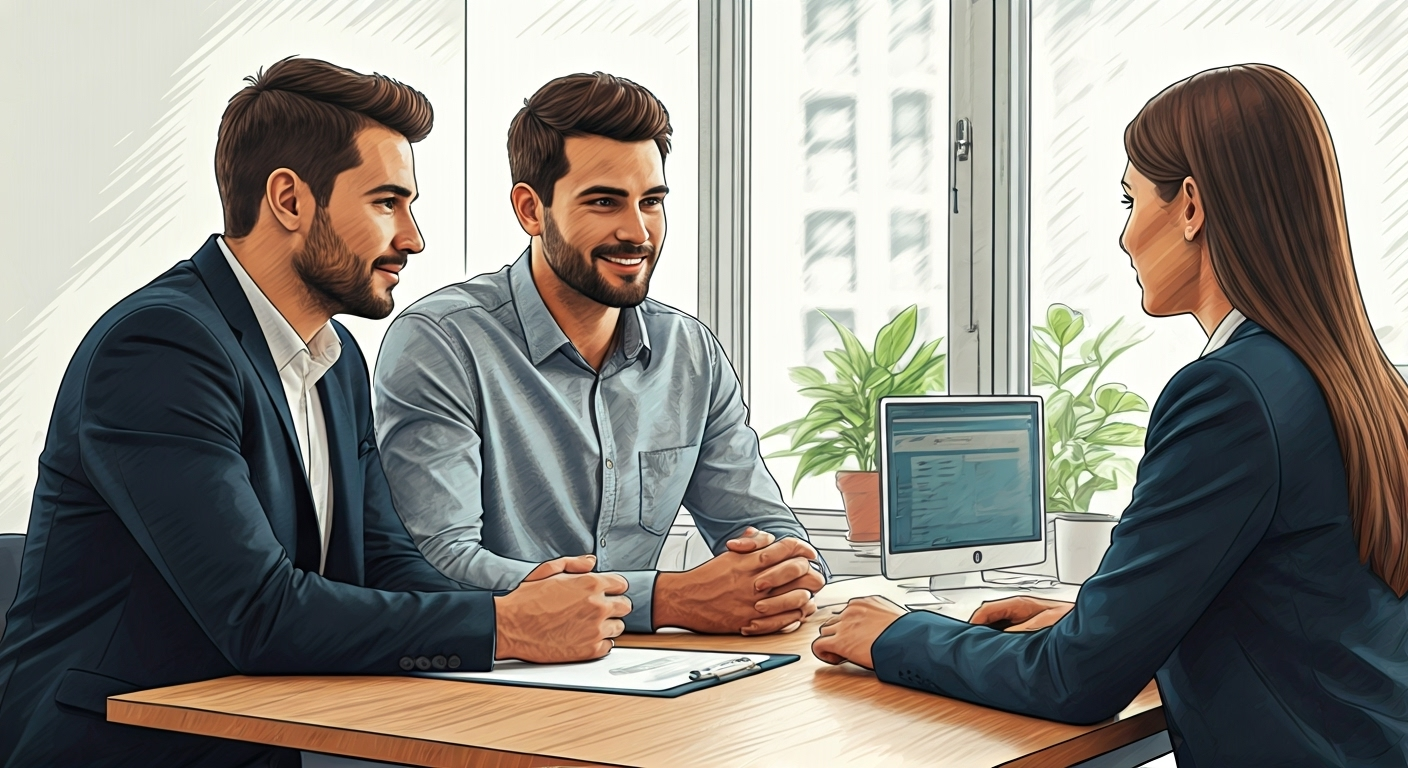 Couple with advisor discussing insurance