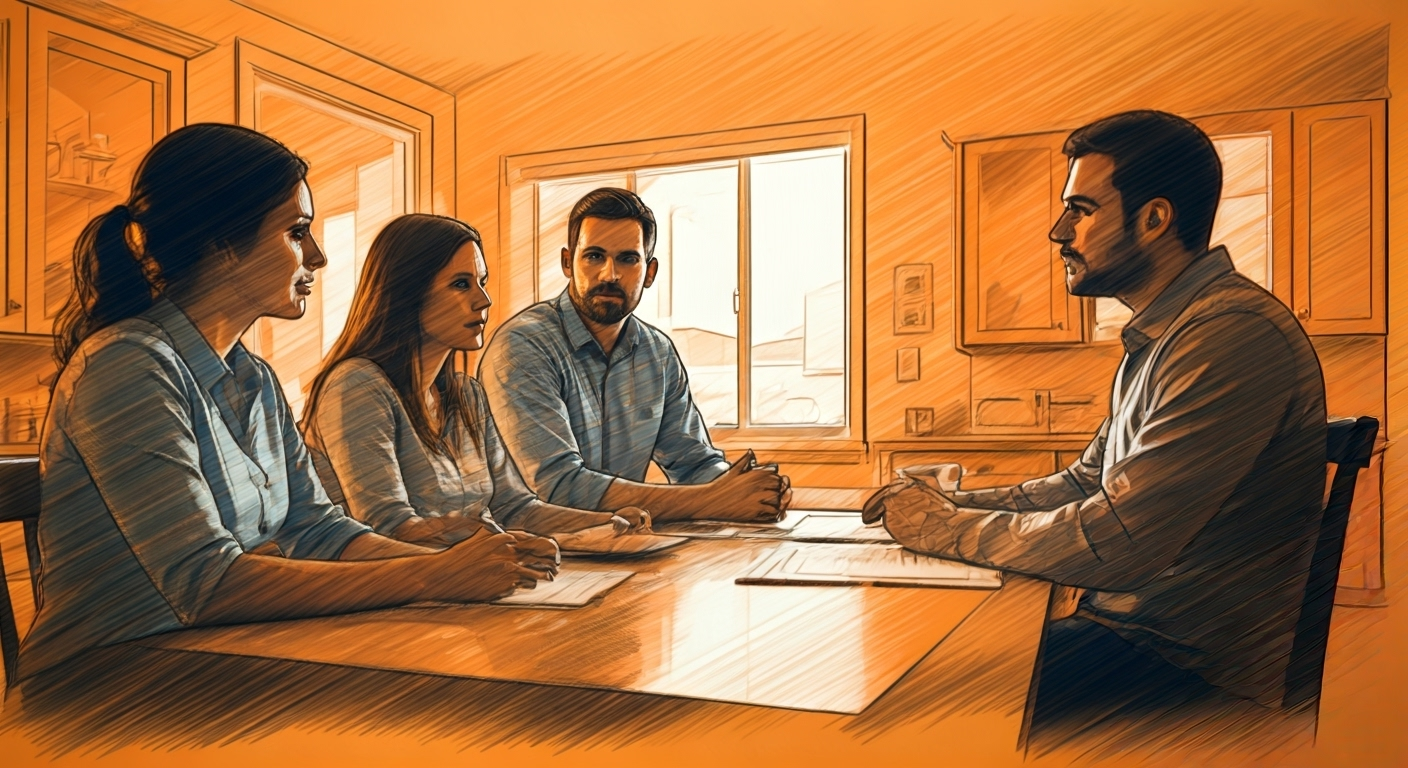 family discussing health insurance