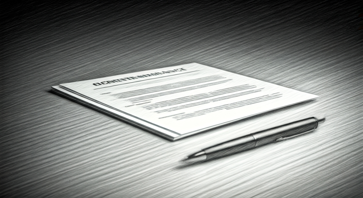 insurance document on table