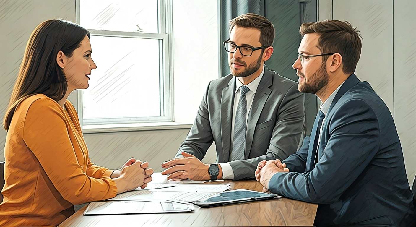 Agent explains insurance to family