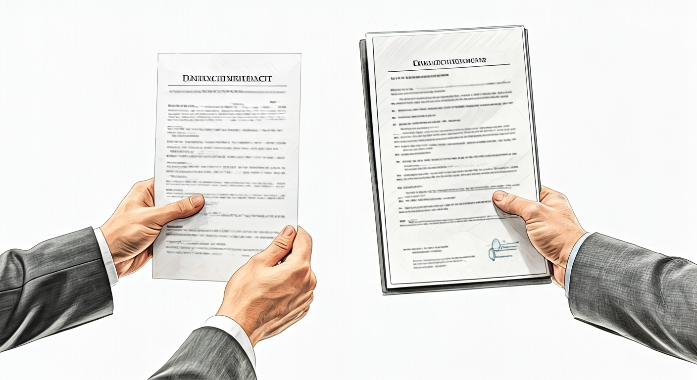 Hands compare insurance documents