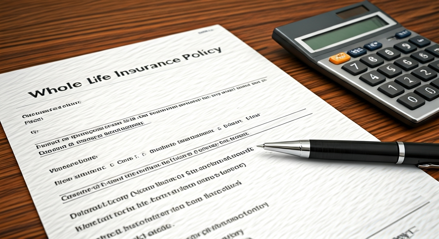 Whole life policy on desk