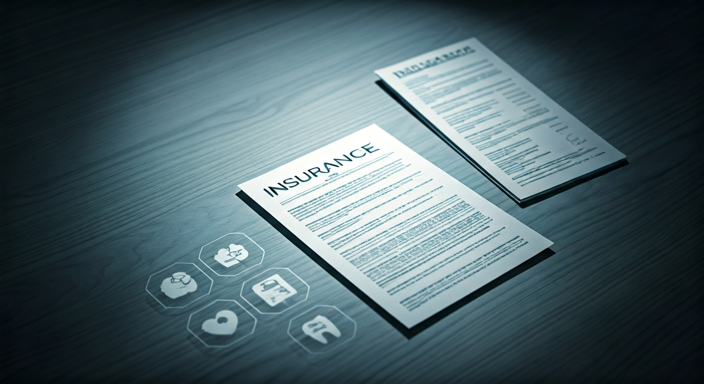 Insurance policies and icons desk