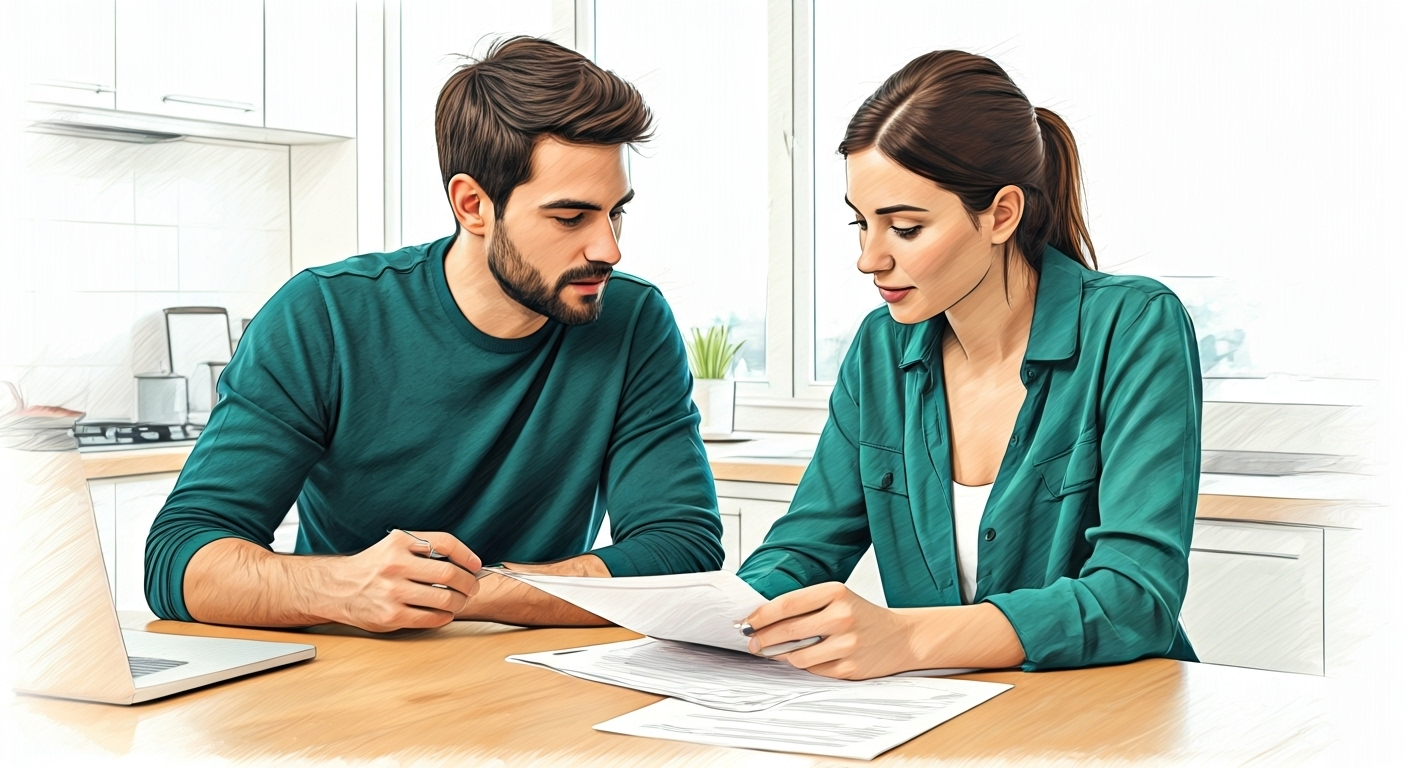 couple reviewing insurance options