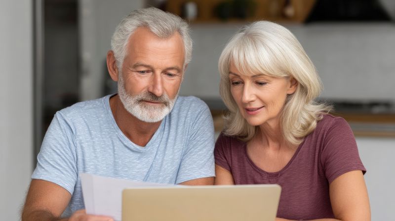 Elderly Couple Reviewing Their Final Expense Insurance Documents