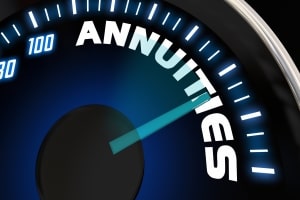 Annuities Speedometer Showing Rise in Saving Investment