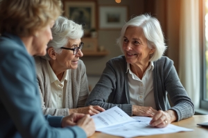 Elderly Couple Consulting Financial Adviser for Retirement Planning