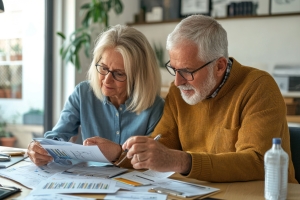 Senior Couple Checking Plan Before Transitioning with A Fixed Annuity